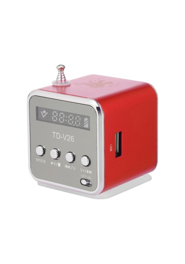 Kangvka Kırmızı Mini Hoparlör - Taşınabilir Tf Kart/usb Desteği, Fm Radyo, 3.5mm Girişli Müzik Çalar Bilgisayar, Telefon, Mp3 İle Uyumlu