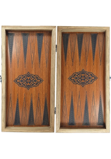 Simya Figür Tavla Tavus Kuşu (Ceviz Kaplama)