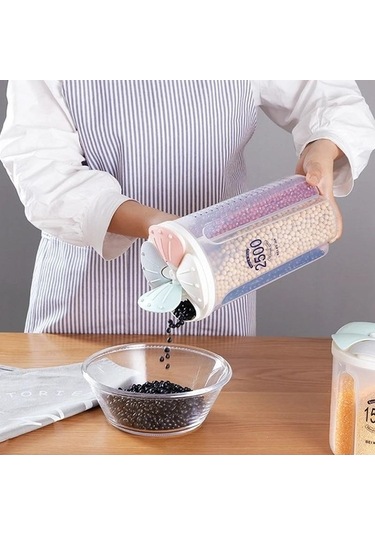 Novahub Mutfak Organizatörü 2000ml Plastik Mühürlü Tahıl Kutusu, Modern Tasarım, Kuru Gıda Depolama Bardak, Çin Made Şeffaf
