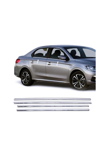 Peugeot 301 Krom Cam Çıtası 4 Prç P.çelik 2012 Sonrası