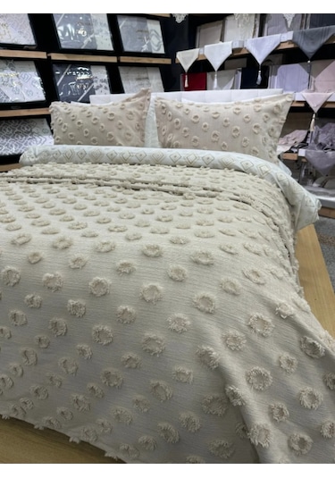 Hayal Çift Kişilik Yatak Örtüsü Bej