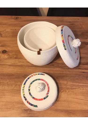 Dekoratif Sepet, Kapaklı Sepet, Çok Amaçlı Saklama Kutusu, Hediyelik Sepet 001