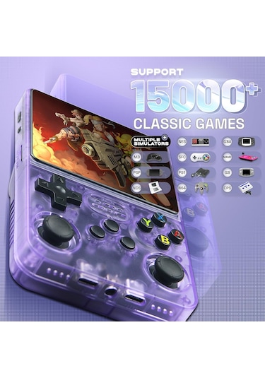 Konsol Plus R36S 3.5" IPS Ekran 15 000 Oyun 64 GB Retro El Oyun Konsolu - Beyaz