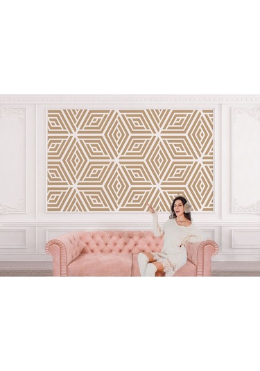Pastel Renkli Geometrik Desenli Duvar Kağıdı-5784 Çok Renkli