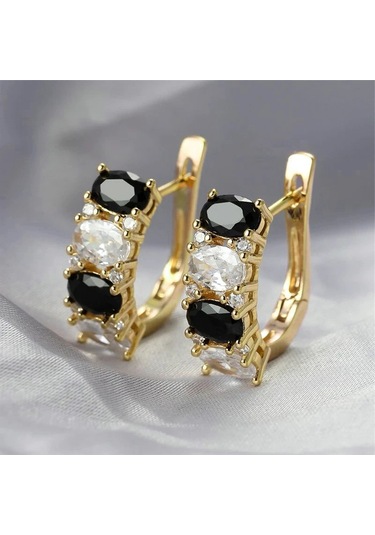 Prosperlink Lüks Mavi Kübik Zirkonya Küpe - Düğün, Parti Aksesuarı, Kadınlar İçin Hediyetaşlıbeyaz0,11 Ct - 0,15 Ct14 Ayargümüşfl - If