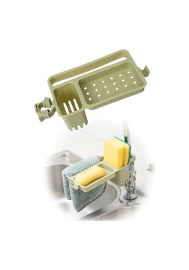 Buffer Musluğa Takılan Sünger Havlu Askılı Sabun Hazneli Mutfak Banyo Lavabo Düzenleyici Organizer Çok Renkli