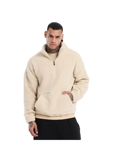 Sportive Sherpa Erkek Bej Günlük Stil Polar 24ke022-oat Bej