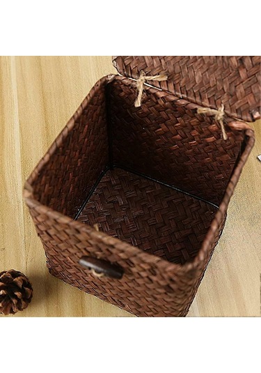 Küp Mendil Kutusu Kapağı Dokuma Kare Mendil Kutusu Tutucu Yüz Mendili Tutucu Aksergery Hediye