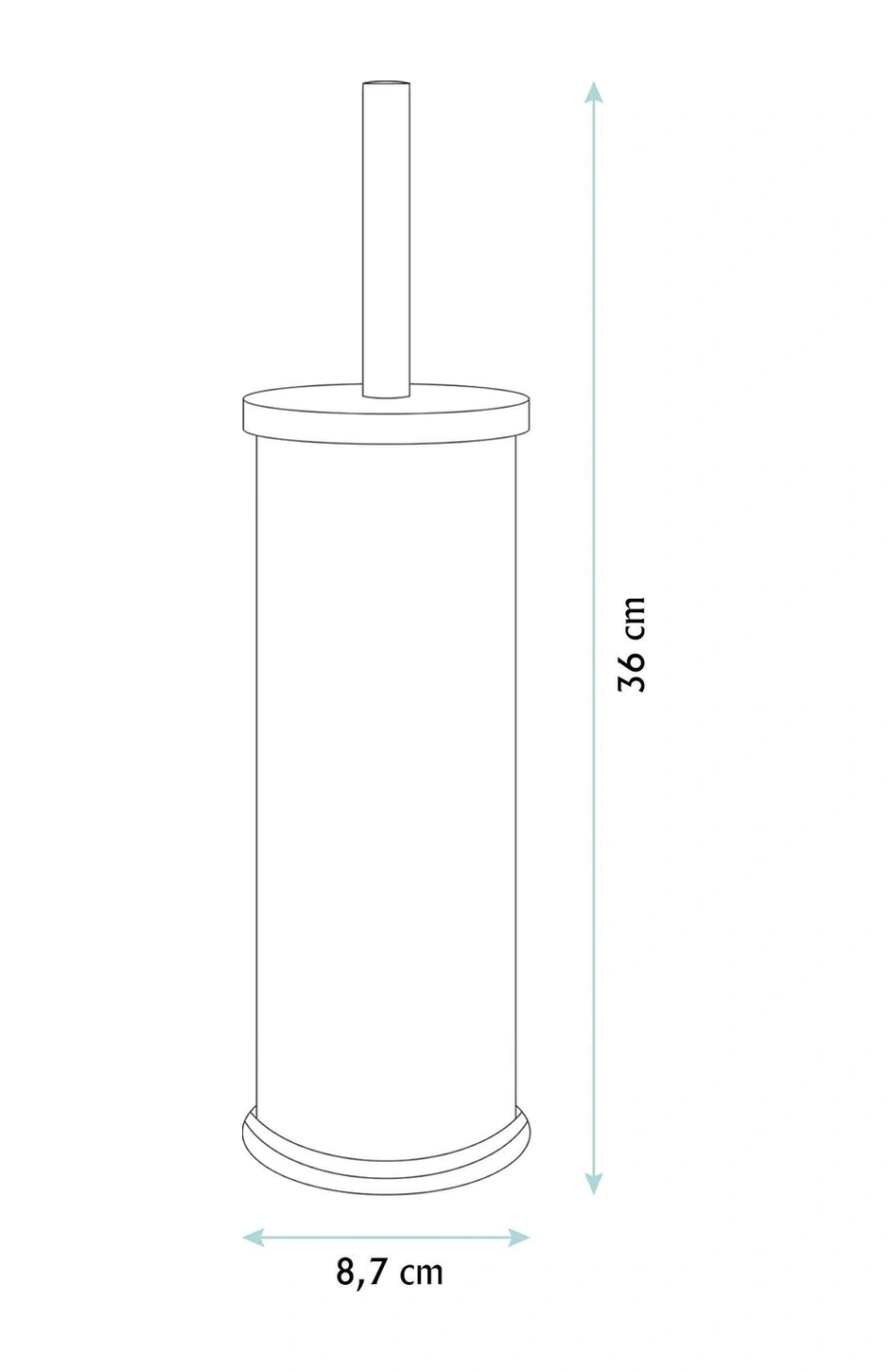 Dekoratif Gold Tuvalet Fırçası Wc Banyo Klozet Fırçası 35 Cm Siyah