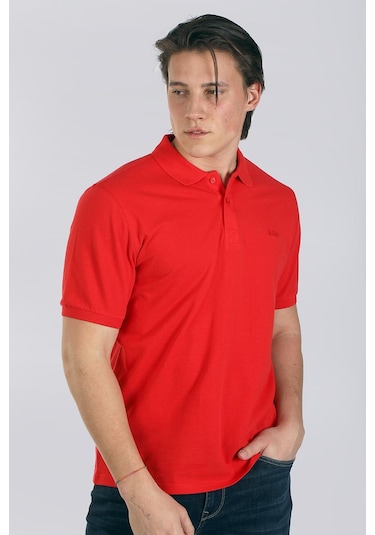 Lee Cooper Twıns 1 Erkek Pike Polo Yaka T-Shırt K.Kırmızı-17947-K.Kırmızı