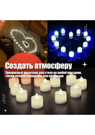 Lemestar 24 Adet Led Mum Seti - 12 Saat Pil Ömrü, Yavaş Kararan Beyaz Işık, Çocuk Ve Evcil Hayvanlar İçin Güvenli