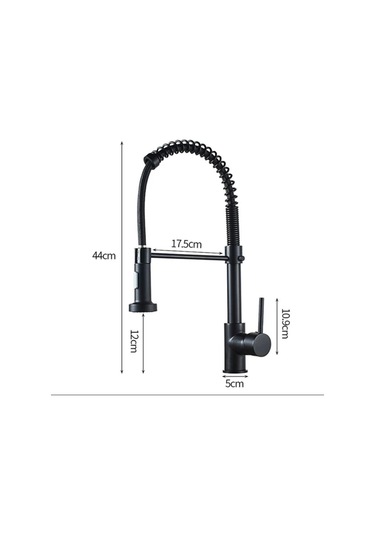 İsaoğlu Yapı Siyah Mutfak Bataryası Siyah Endüstriyel Evye Musluğu Mat Siyah Spiralli Uzayan Sistem Batarya Siyah