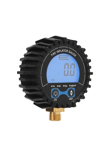 Moveevo Dijital Basınç Ölçer 3-200 Psı, 4 Birim Psı/kpa/bar/kg/cm² , Abs+bronz, Araba/motosiklet/tır Uyumlu, Arka Işık Ekranlı, 1/4 13mm Vida Pil Yok