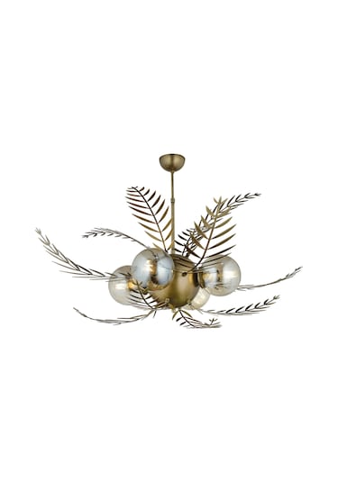 Lampaluce Alekos Modern Tasarım Yapraklı Sarkıt Avize Sarı 100x90cm Bal - Eskitme