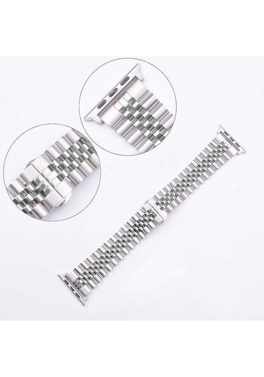 Watch 42mm Uyumlu Krd-36 Metal Kordon-gümüş-rosegold Gümüş-rosegold