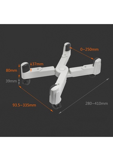 Sones 5-tekerlekli Ayarlanabilir Hareketli Kasnak X-tipi Bilgisayar Ana Bilgisayar Plastik Şasi Tepsi Tutucu Siyah