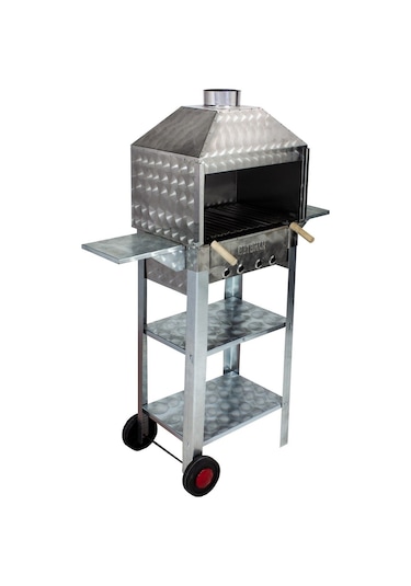 Metehan MTH-87 Davlumbazlı - Bacalı - Kanatlı - Lama Izgaralı - İki Tekerlekli Mangal