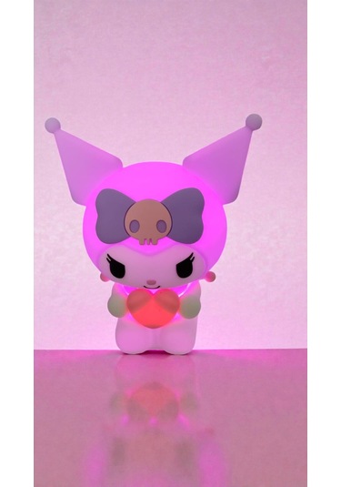 Kuromi Kaliteli Masa Gece Lambası Boyut:12 Cm Çok Renkli