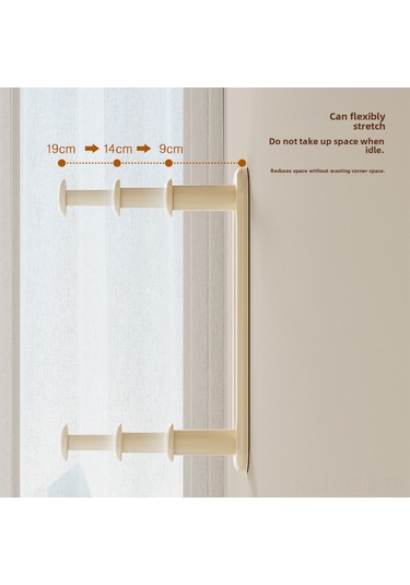 Springsun Ev İçi Çekirdekli Duvar Tipi Kurulabilir Giyim Asma Rafları - Katlanabilir, Delme Yok, Balkon Ve Ev Odaları İçin Organize Aleti Krem Renk Krem