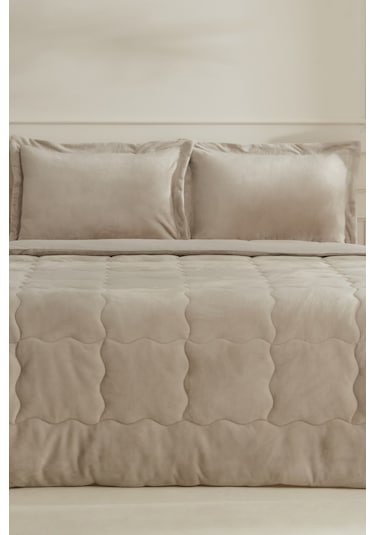Karaca Home Flufy Çift Kişilik Soft Dream Comfort Set Bej Bej