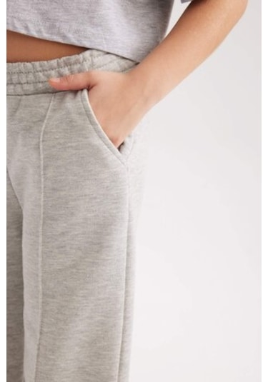 DeFacto Kız Çocuk Wide Leg Pantolon B7784A8NSGR210 Gri