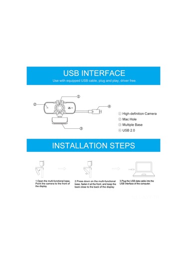 Yaleker 2k Hd Usb Webcam İle Mikrofon: 107 Geniş Açı, Plug & Play,网课/canlı Yayın/ıletişim İçin Siyah Kamera