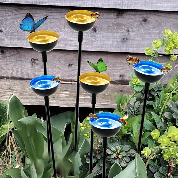 Gateesat 4 Renkli 5 Katlı Metal Bahçe Kelebek Ve Arı Besleyici Dayanıklı Dış Mekan