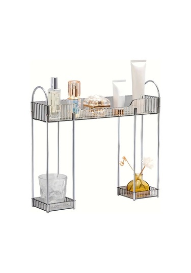 Willowhaven Çok Amaçlı Amber Banyo Organizer - 2 Katlı Kozmetik Ve Tuvalet Rafı Kehribar