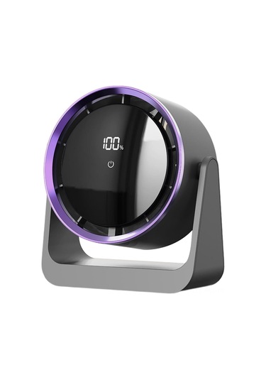 Honmex Usb Usb Dizüstü Ev Dormitory Fan - Gri - Elektrikli, 5 Hızlı Ayarlanabilir, Sessiz, Led Ekranlı, Taşınabilir, Invisible Blade