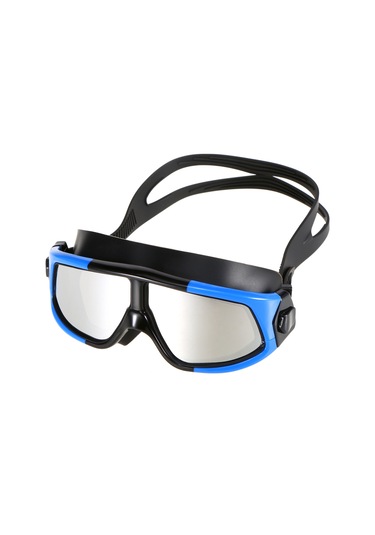 Geeksen Siyah-mavi Elektrokaplamalı Büyük Lenslü Y1 Yüzük Gözlüğü - Anti-parıltı, Su Geçirmez, Geniş Görüş Alani, Dayanıklı Pc Ve Silikon Malzemeyle Outdoor Dalış İçin Siyah - Mavi