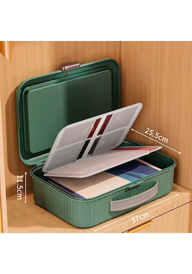 Homyl Belge Saklama Kutusu Çok Katmanlı Dosya Düzenleyici Yeşil