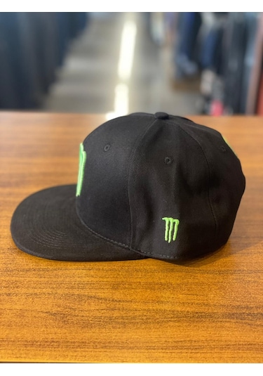 Monster Siyah Kanvas Hiphop Snapback Rapper Basket Cap Şapka