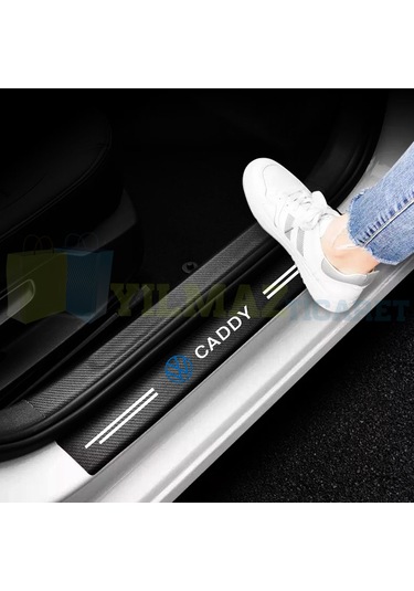 Volkswagen Caddy Karbon Kapı Eşiği Koruma Oto Sticker 4 Parça