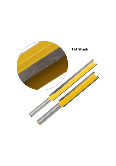 Suofeilaimuphone Kılıf Metal 1/4 Şafak Yönlendirici Bit Kesici Cnc Ahşap İşleme Düz Uç Değirmen Kesme Aletleri Son Kenar Uzunluğu: 6.35x9.52x50mm