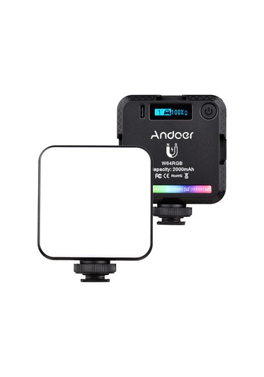 Andoer W64rgb Mini Şarj Edilebilir Rgb Led Video Işığı Siyah Siyah
