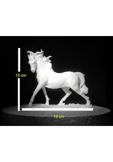 Beyaz At Heykeli Biblo 19x15 Cm Özel Tasarım