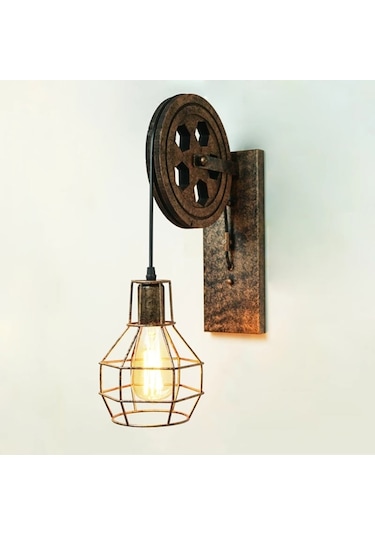 Loft Retro Kasnak Aplik Siyah