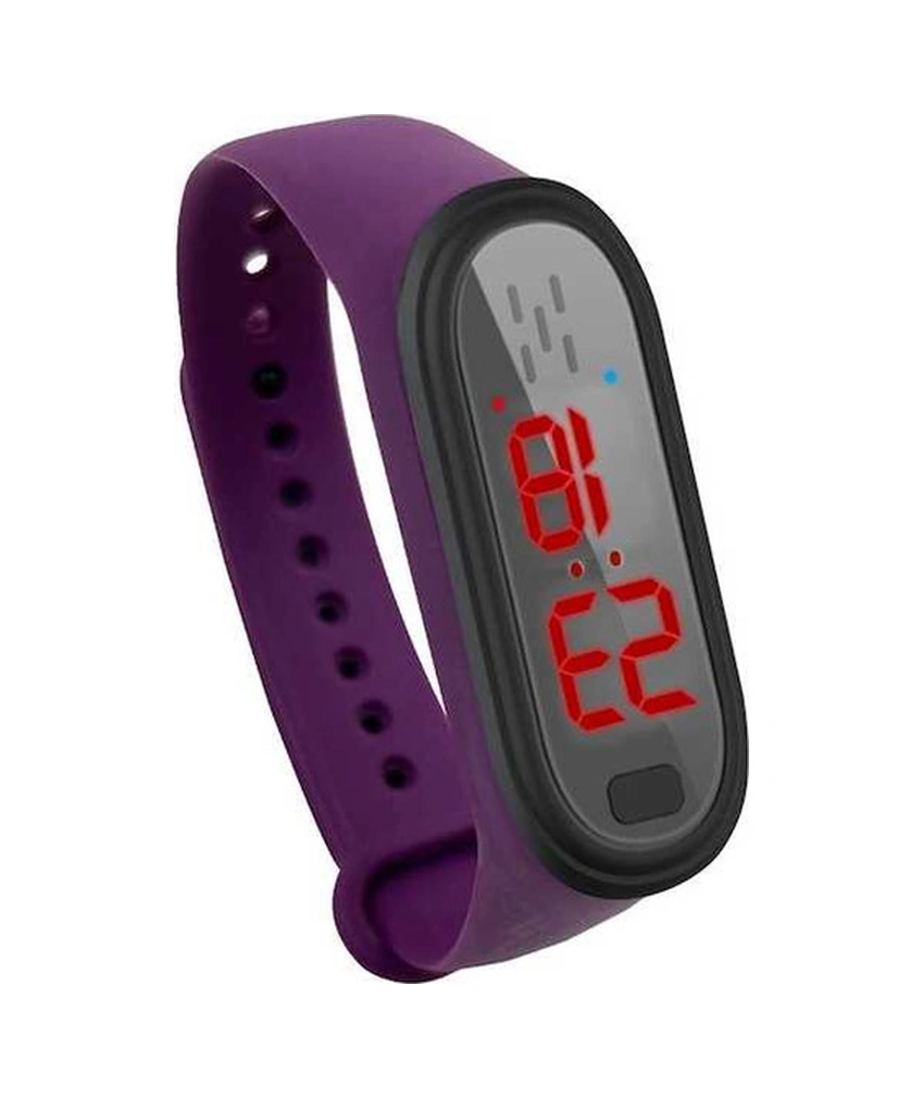 Fortunelane Usb Şarjlı Akıllı Vücut Sıcaklığı Ölçer Ve Ultrasonik Uyuz Repelleri Bileklik - 3 Mod - Mor, 3 Modlu Bileklik İle