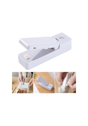 Suntek Çanta Mühürleyen Manyetik Şarj Edilebilir Cips Beyaz Beyaz