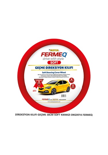 Direksiyon Kılıfı Geçme 38cm Soft Kırmızı Dkg001k Fermeq