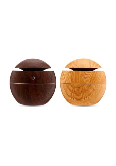 Vkemall Ahşap Desenli Mantar Şekilli Nemlendirici Aromaterapi Makinesi, Usb Besleme, 130ml Kapasite, Ev Ofis Odalar İçin, Sağlıklı Havva Sağlar