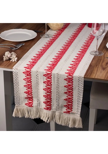Dolce Casa Masa İçin Dekoratif Yastık Örtü, 35x145 316778655 Kırmızı