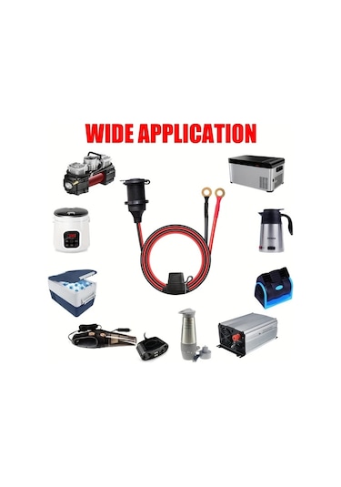 Dashanshop 3ft 1pc 16awg Sigara Çakmağı Uzatma Kablosu Pil Bağlantılı 3 Sigortalı