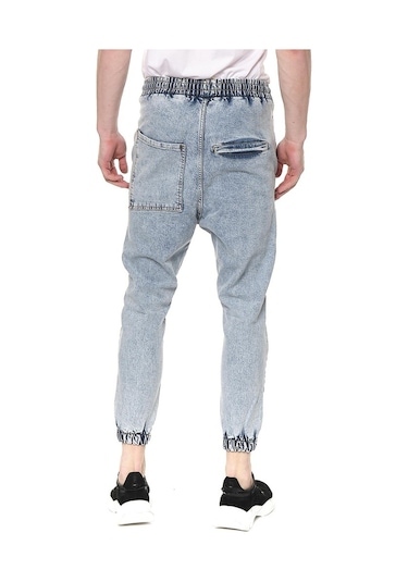 Beli Ve Paçası Lastikli Şalvar Model Erkek Kot Pantolon