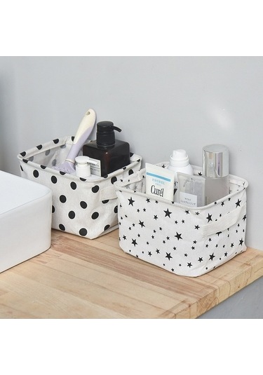 Tongxida 2 Adet Tuval Masaüstü Depolama Sepeti Saplı Çeşitli Eşya Saklama Kutusu Çapraz, Kullanışlı Tasarım Diğer