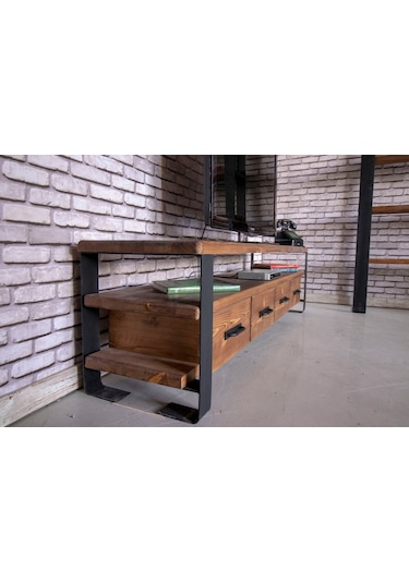 Deryawood Masif Ahşap Çekmeceli Tv Ünitesi (333618863)