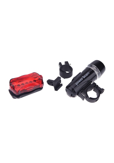 Bade 5 Led'li Su Geçirmez Bisiklet Aydınlatma Farı Ön Arka -Siyah