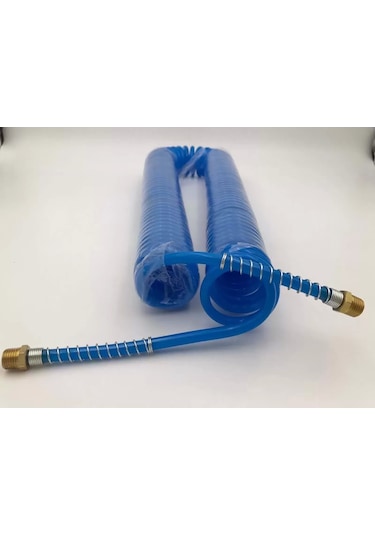 Poliüretan Spiral Hava Hortumu 5x8 7.5 Mt Rekorlu 1/4 Erkek Uçlu