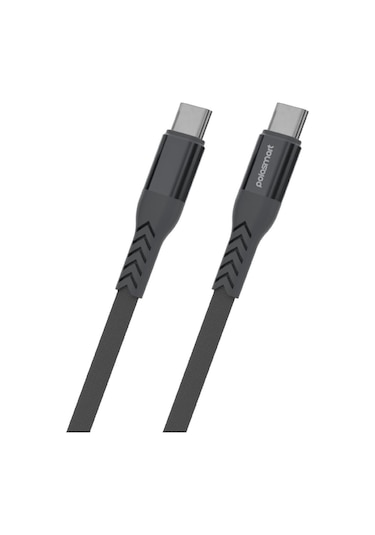 Polosmart Pbs421 Hızlı 65w Type-c To Type-c Şarj Ve Data Kablosu 1.2 Metre Gri