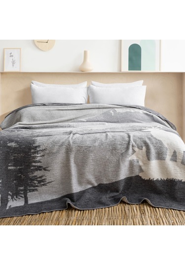 Schafer Home Deer Çift Kişilik Battaniye 200x220 Cm 1 Parça-gri Gri